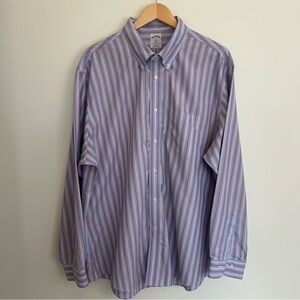 Brooks Brothers Button Down Shirt Mens Large Multicolor Stripe Long Sleeve